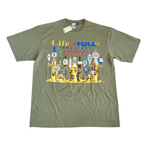 City Street Alcohol Beer Humor Funny Graphic T-shirt Sz XXL Mens Green Crew Neck